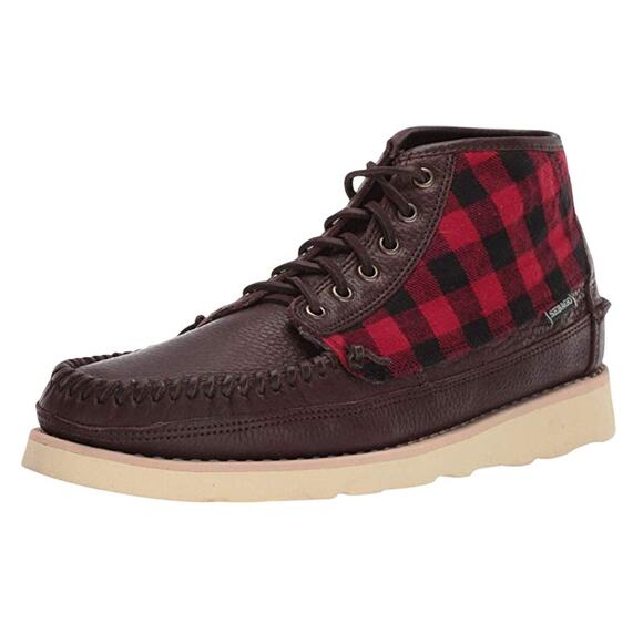 Sebago Mens Seneca Mid Boot US 11.5 Wide EU 46 Brown Red Wool Leather NIB - Picture 1 of 12